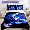 Sonic Pattern Printed 3PCS Bedding Set, Soft Skin-Friendly Washable Duvet Cover & Pillowcases Set