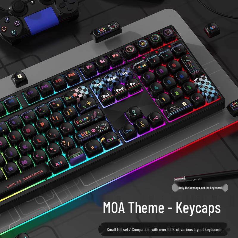 

MOA High PBT Sublimation Mechanical Keyboard with Black Personalized Keycaps (87/68/108/75/98 Keys) 38x16x3 CM