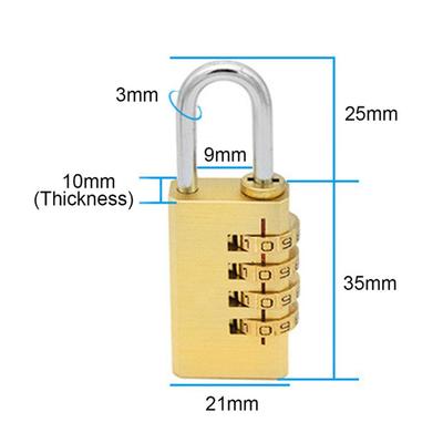 High Quality Security Tool Pure Cooper Mini Resettable Code Locks Password Code Brass Combination Lock Padlock Password Lock
