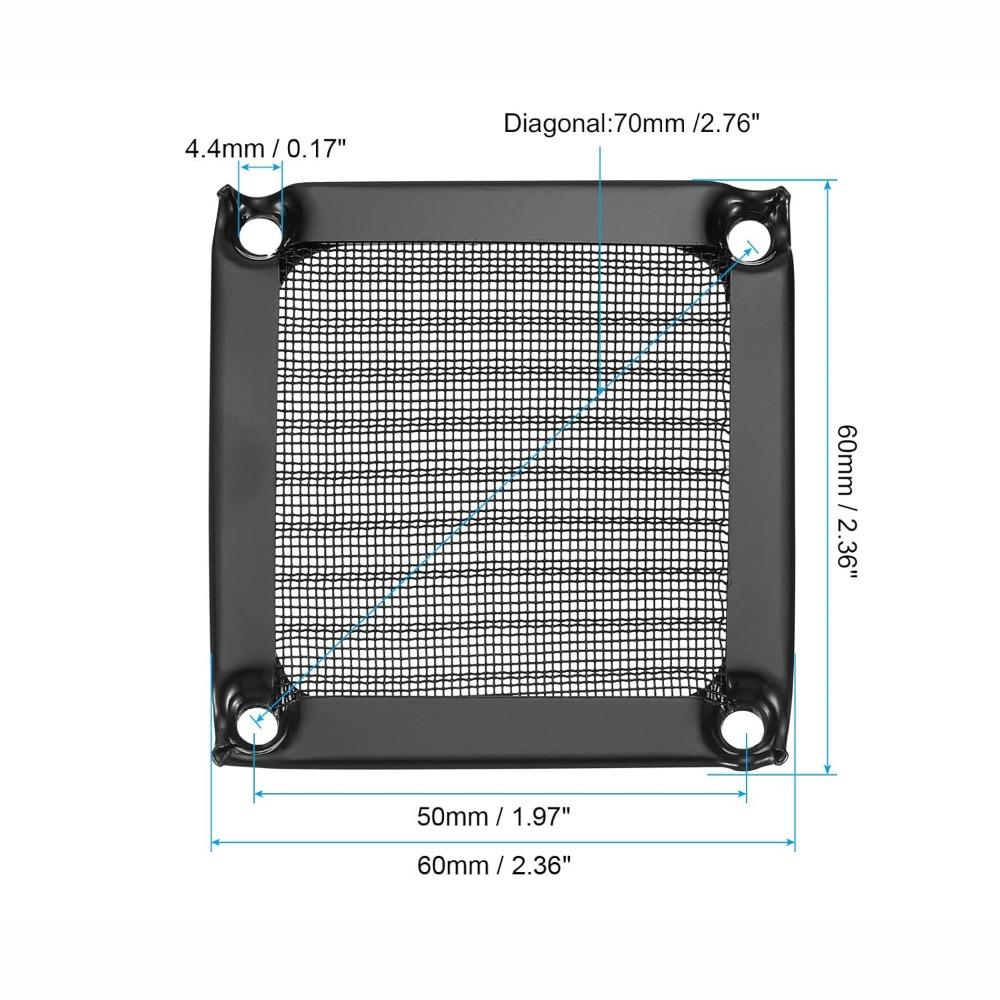 Aluminum Computer Fan Filter Grills Silver Black Axial Flow Fan Mesh Dust Cover  Computer Cooling
