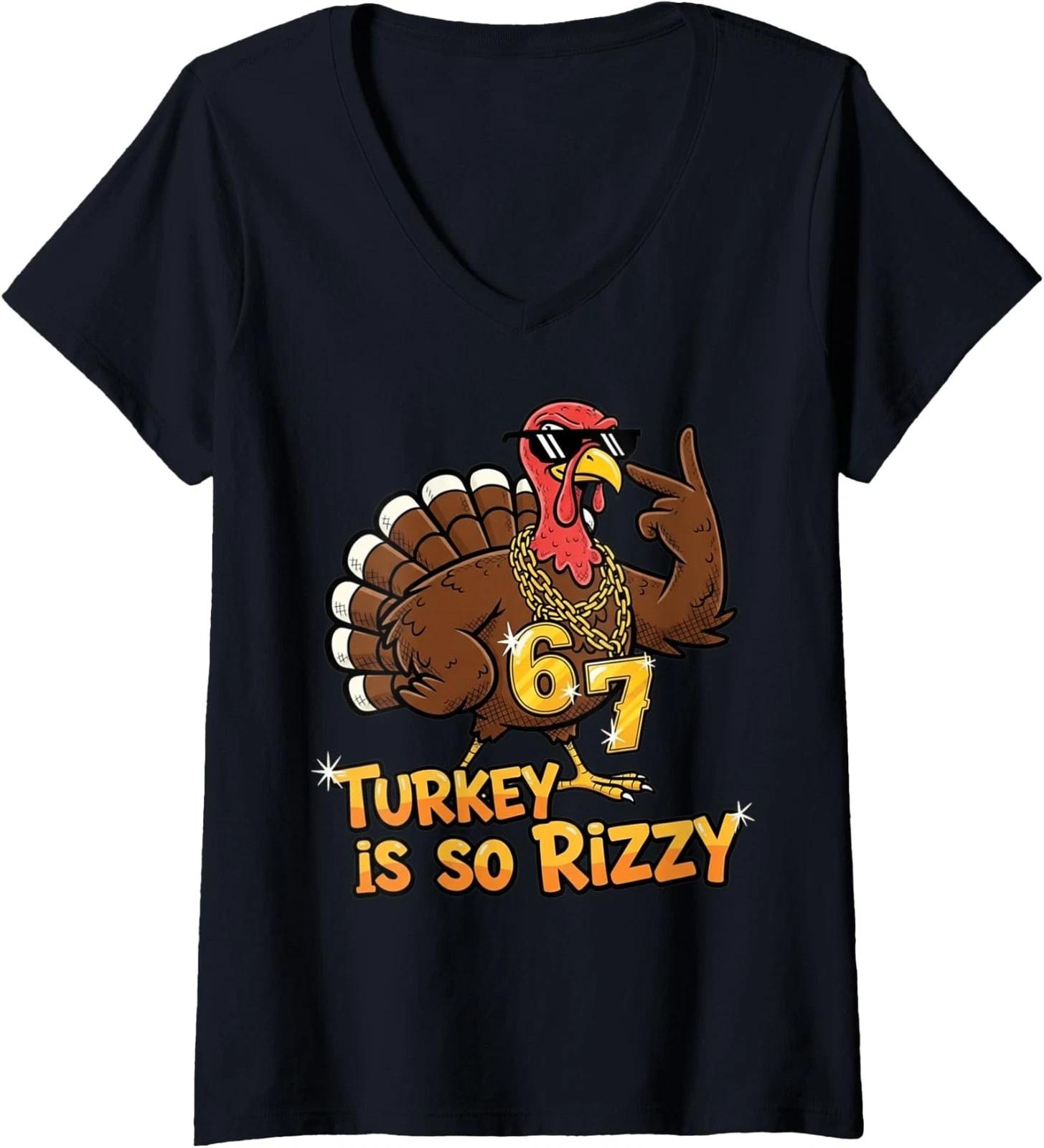 Funny Six Seven Hands Meme Design 67 Bruh Retro Ladies V-Neck Tshirt 4XL
