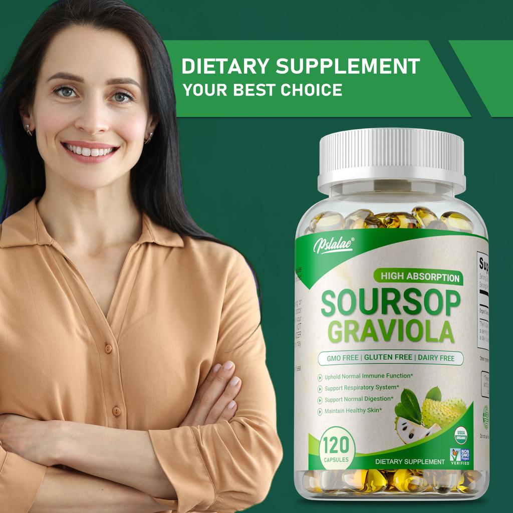 Soursop Graviola 1000mg - Natural Antioxidant, Cell Support & Regeneration