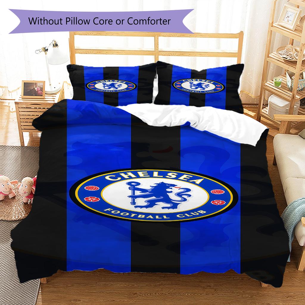 Chelsea logo Pattern Bedding Quilt Set Quilt Cover Pillowcase Home Decoration Birthday Gift (1 * duvet cover + 2 * pillowcase, without core)