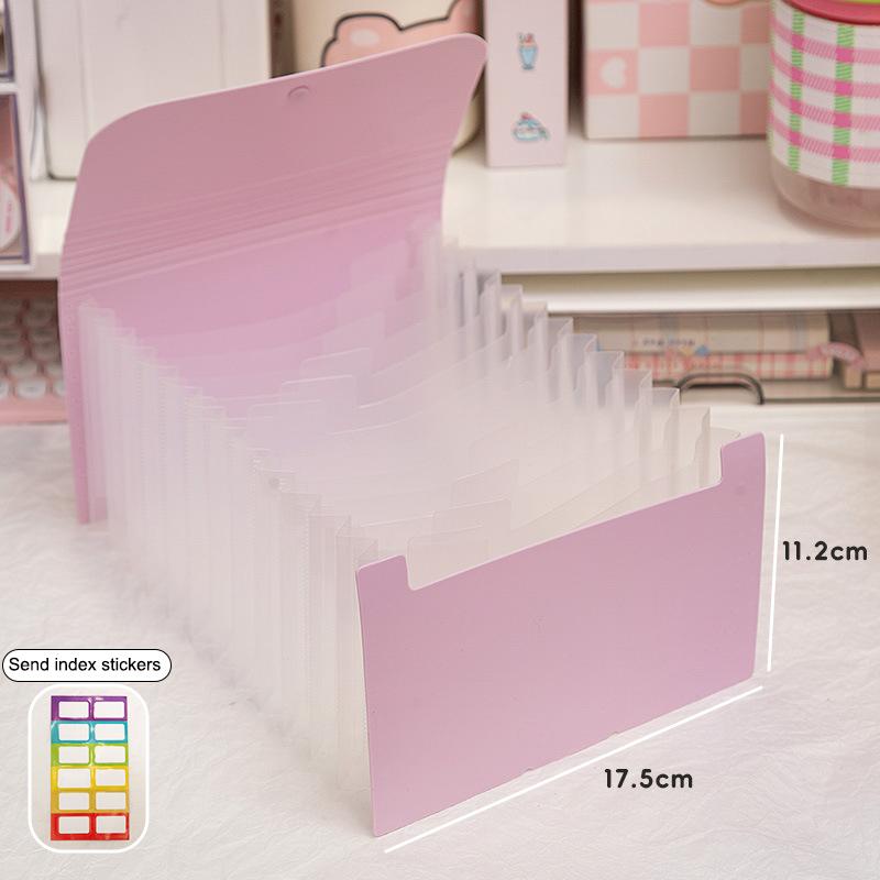 12 Layers Stickers Bills Cards Collect Storage File Folder Paper Document Storage Accordion Bag Holder Office School Organizer