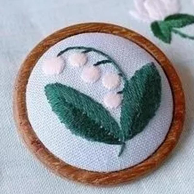 

1 шт. Зеленый Растительный Узор Вышивка DIY Набор для Тканевого Рукоделия Креативное Рукоделие Игла и Нить about 15cm