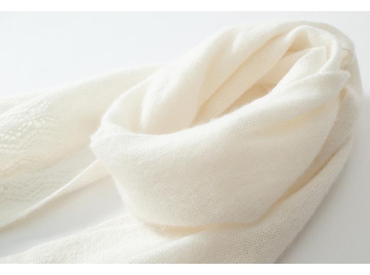 Women's Solid Color Cashmere Scarf: New Autumn/Winter Arrival, Versatile, Warm, Fashionable, Hollowed Design, Neck Guard