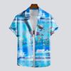 Ocean Life Print Short Sleeve Shirt, Stylish Casual Summer Wear