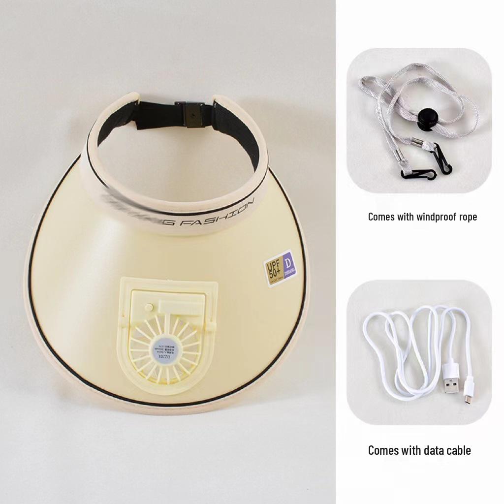 UV Protection Wide Brim Hat with Rechargeable Fan