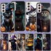 Halloween Magic Cat Clear Phone Cases for Samsung S26 Ultra Galaxy S25 Edge S24 S23 FE S21 Plus S20 S22 S10 Cover Patterned Comp