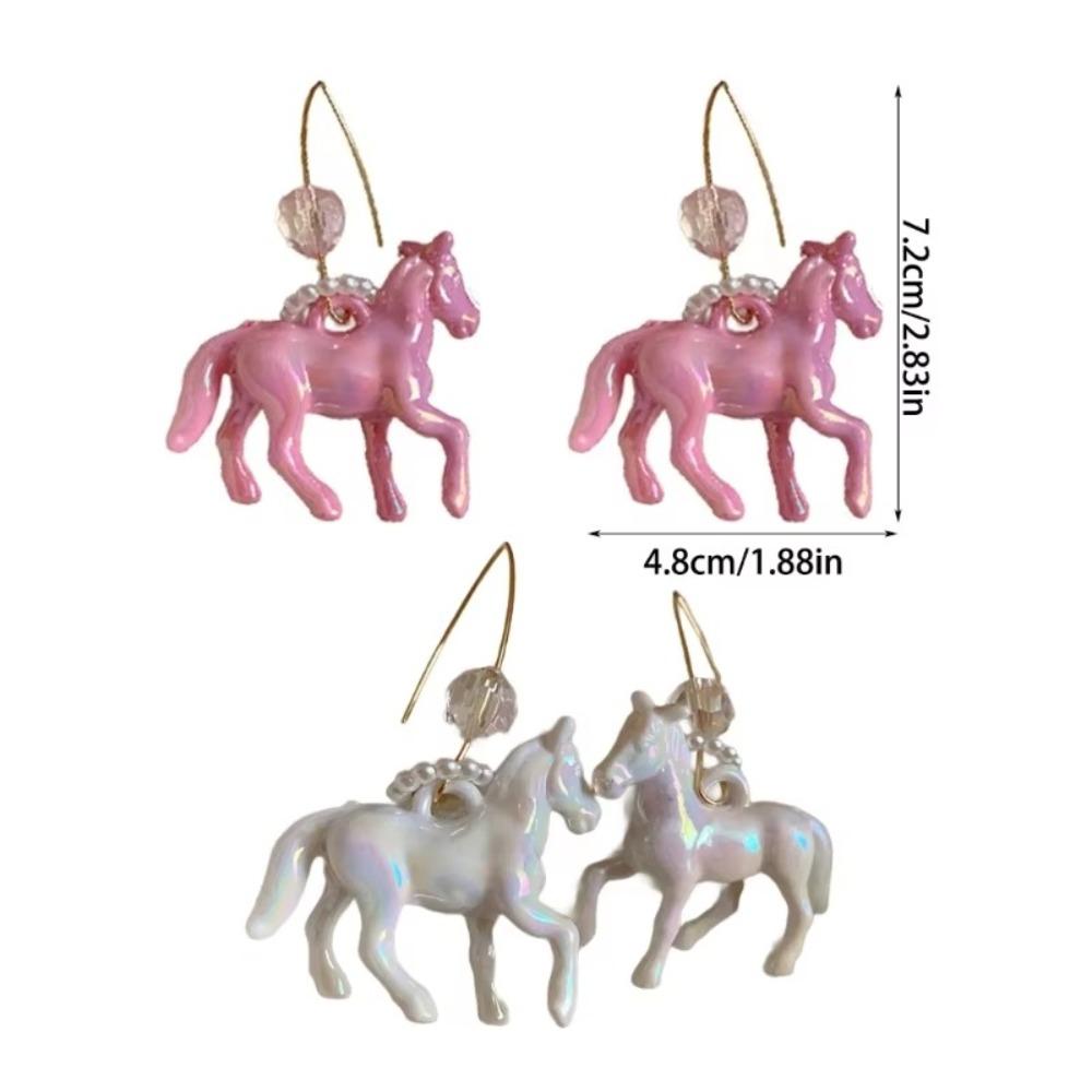 Small Horse Hook Earrings Resin Jewelry Present Fashionable Ear Pendants  Women