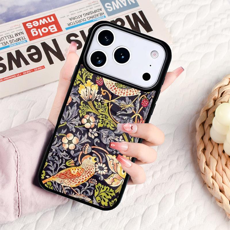 William Morris Strawberry Thief Phone Case For IPhone 17 16e 15 14 13 12 11 Pro Max Air Mini Soft Protective Cover