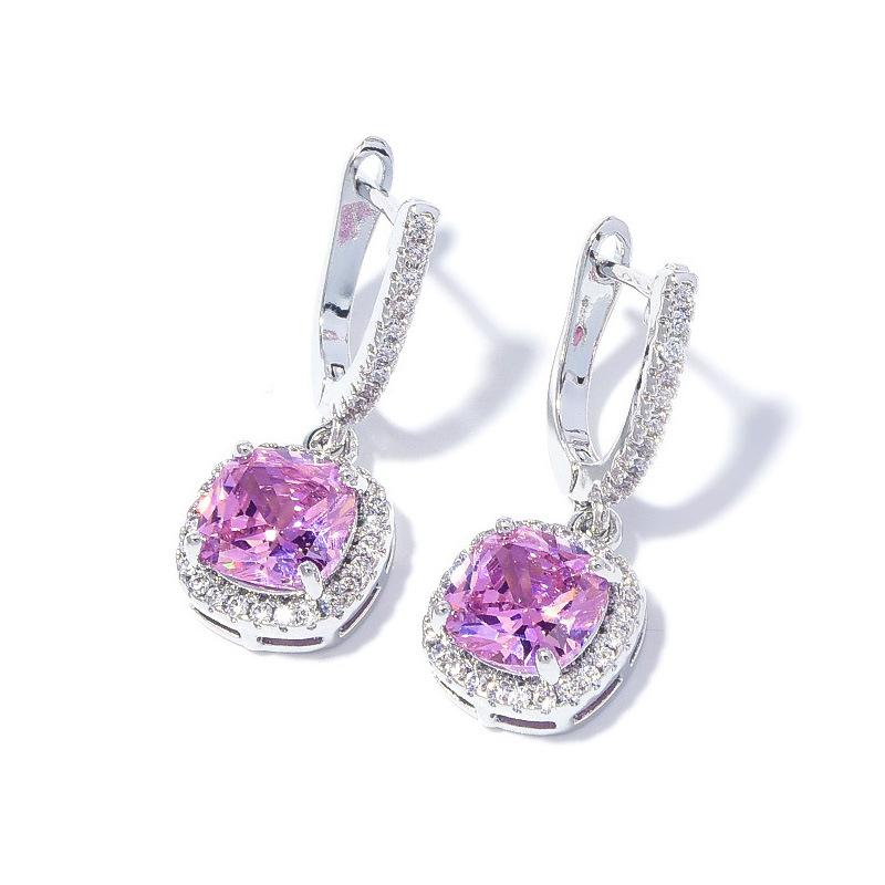 Klasik Üst Düzey Küpeler Hafif Lüks Küpeler Sekiz Kalp Sekiz Ok Zirkon Kakmalı Küpeler