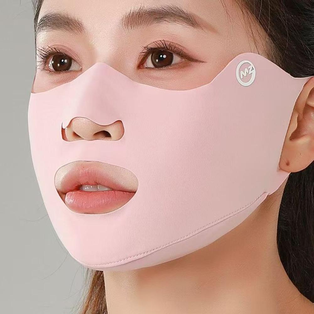 New Breathable Ice Silk Mask Washable Anti-UV Sunscreen Mask Dustproof Face Veil Four Seasons