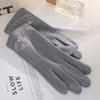 Warm Gloves Single Layer Women's Elegant Lace Houndstooth Outdoor Riding Cold Proof and Wind Proof Touch Screen Autumn and Winter Gloves