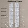 12grids Half Round Pearls Beads 3D Nail Charms 1.5/2/2.5/3/4/5mm White Flatback Pearls Nail Jewelry Nail Craft Pearl Rhinestones