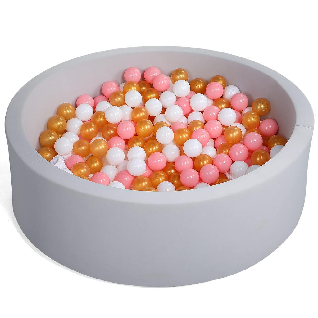 Piscină cu bile rotunde din spumă, Echipament de joacă de interior, Spumă de înaltă densitate, Textură moale, pentru bebeluși și copii, Jucărie educativă, Casă cu bile, Colorat