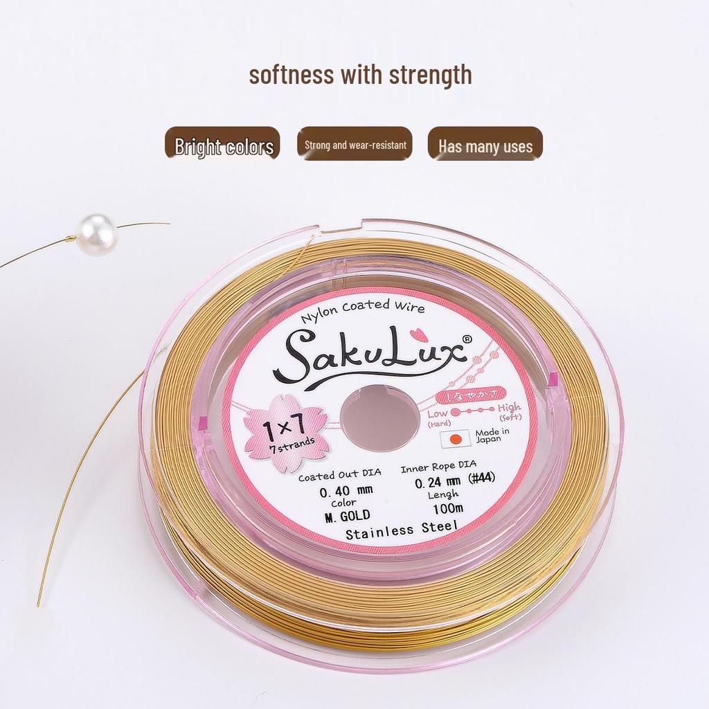 10m Japanischer Goldfaden Stahldraht für DIY Schmuck & Perlenarbeiten