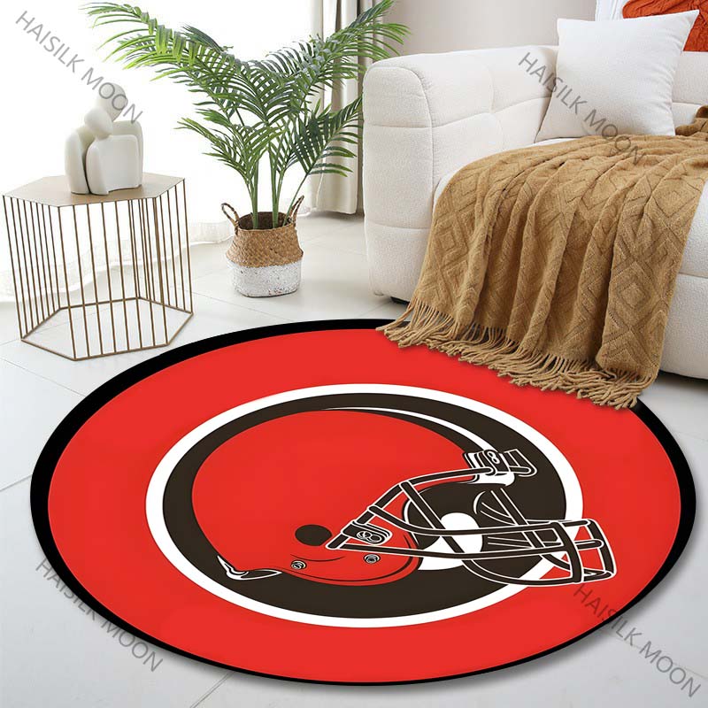

Multiple sizes Red circle football helmet logo Print Round Carpet Living Room Bedroom Table Chair Sofa Decorative Carpet Diameter -60cm