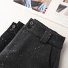 Women's Woolen High Waist A-Line Gray Shorts - Thickened Winter 2024 Collection