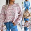 Autumn and Winter Fashionable Floral Long-sleeved Knitted Bottoming Sweater