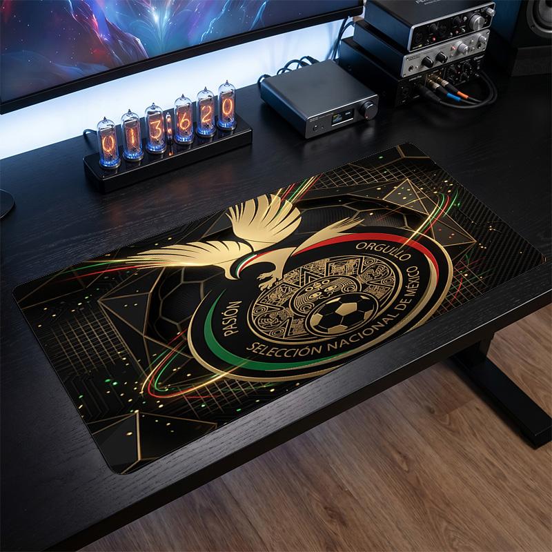Mexico footbal Crest Mouse Pad, Extended Non Slip Rubber Desk Mat for Gaming Office Laptop Fan Gift