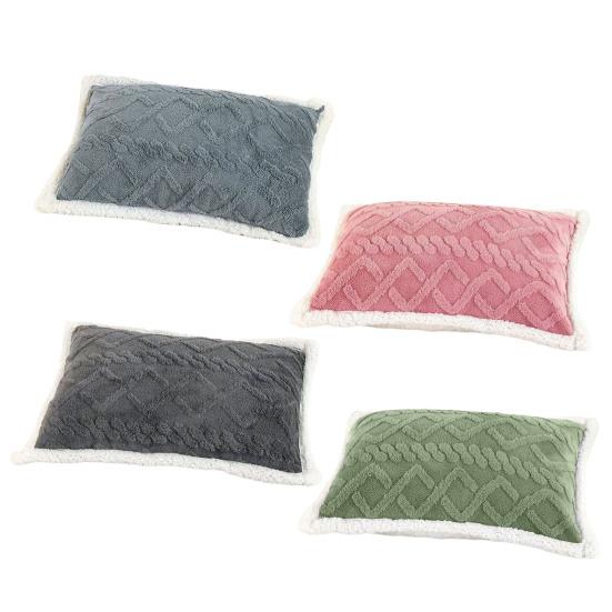 Plush Pillow Cover Winter Warm Pillow Cover Double-Sided Fuzzy Pillowcase Pillow Protector for Bedroom Dormitory Decoration