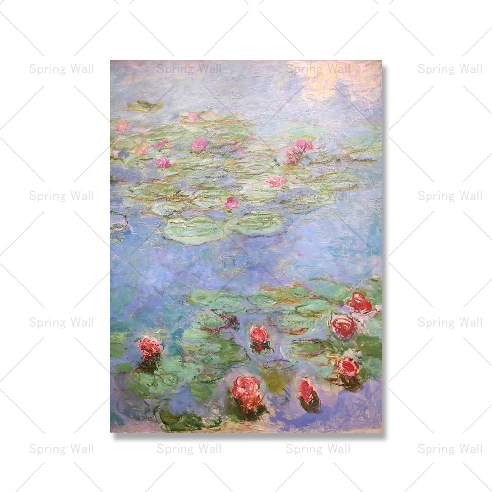 Monet Klasyczne lilie wodne Abstrakcyjny krajobraz Plakat Impresjonizm Malarstwo na płótnie Nordic Wall Art Do Nowoczesnego Wystroju Salonu