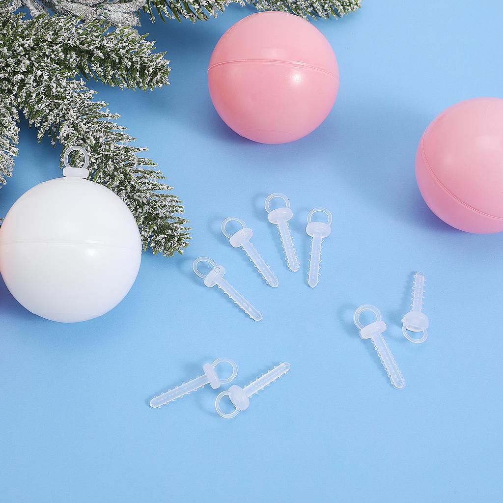 100Pcs Ball Caps Decorative Christmas Hanging Balls DIY Kit Creative Pendant Holder Tree Balls Accessories Ball Pendants Caps