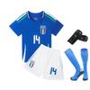 24-25 Italian Big L Home No. 14 National Team Football Suit Children's Suit Size 14-30 Size
