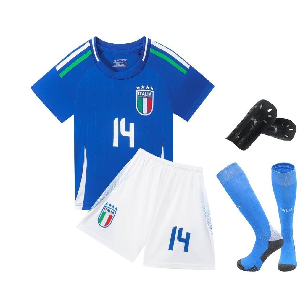 24-25 Italian Big L Home No. 14 National Team Football Suit Children's Suit Size 14-30 Size