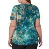 Women's Fashion V,Neck Short Sleeve Overalls With Pockets  Print Tops  Clothes