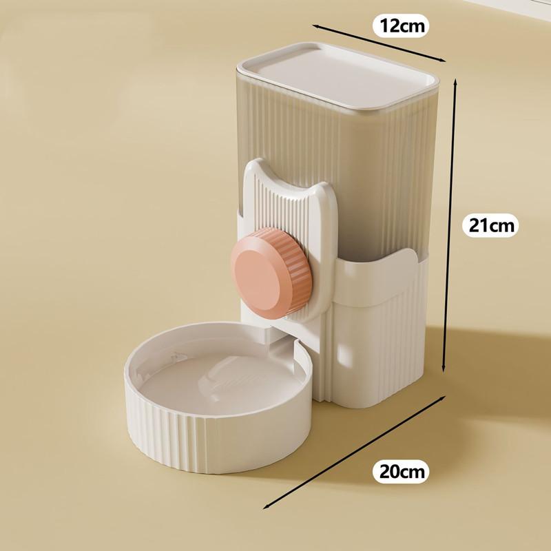 Pet Dog Cat Hanging Water Dispenser Automatic Feeding Drinking Water Bottle Rabbit Cage Hanging Plastic Material Gray 1000ml