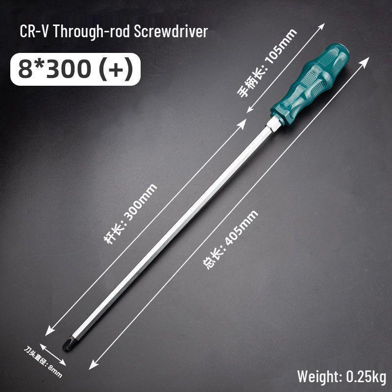 One-Word Industrial Magnetic Phillips & Flathead Screwdriver with Extra-Long Shank & Torx Impact Features