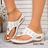 2025 Südostasien Außenhandel Nählinie Keilzehen-Flip-Flops Schuhe Damen Dicksohlige Hohle Strand Coole Hausschuhe