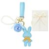 SENJWARM Preserved Flower Keychain with Cute Rabbit Pendant, Never-Dying Flowers, Perfect Gift for Women, Female Friends, Girlfriends, Wives,
