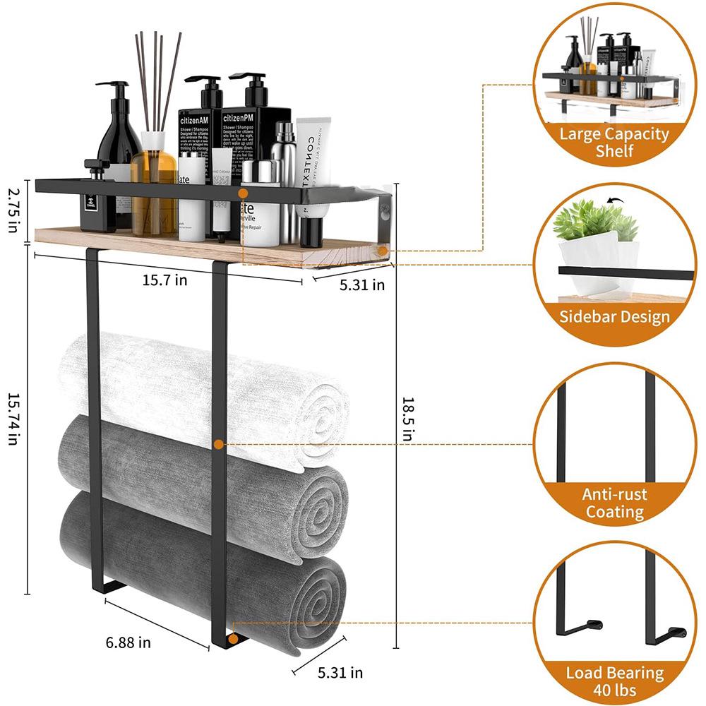 Punch-free Wall-mounted Multifunctional Towel Rack, Removable and Cross-border Design