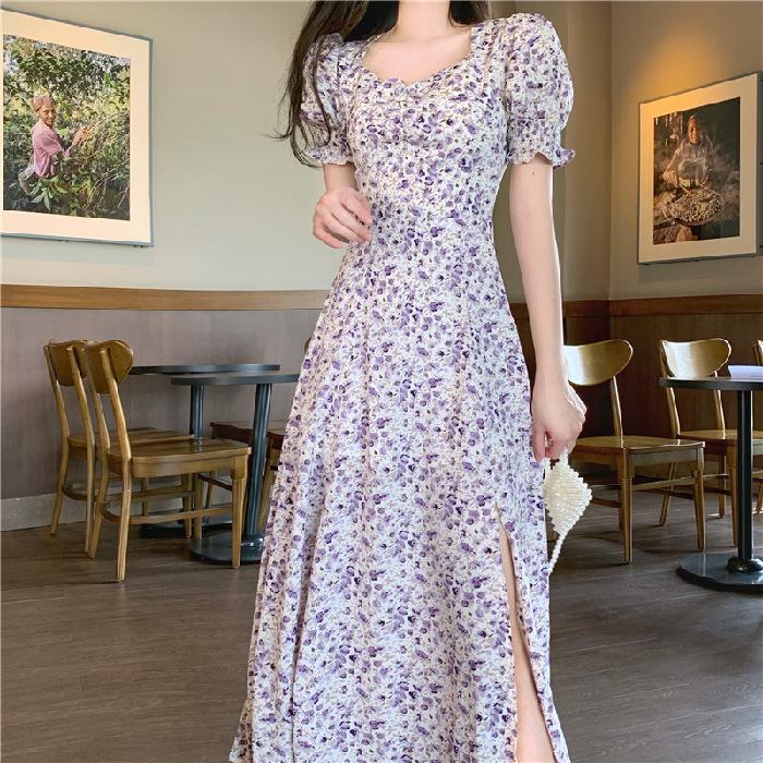 Clear goods, chiffon temperament dress, women s new summer skirt, super fairy forest floral skirt 3XL