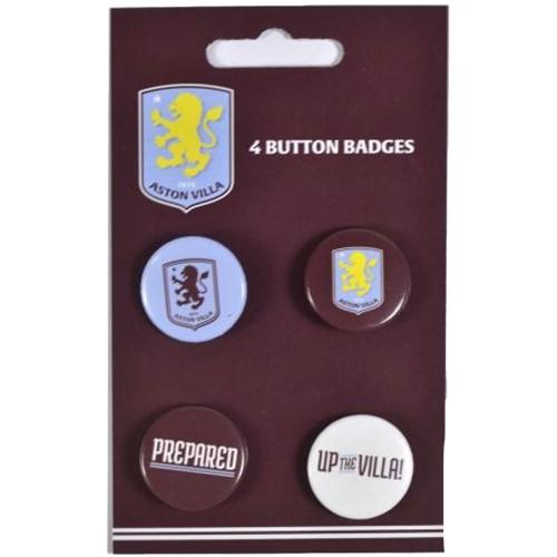 Aston Villa FC Crest Badge (Pack of 4)