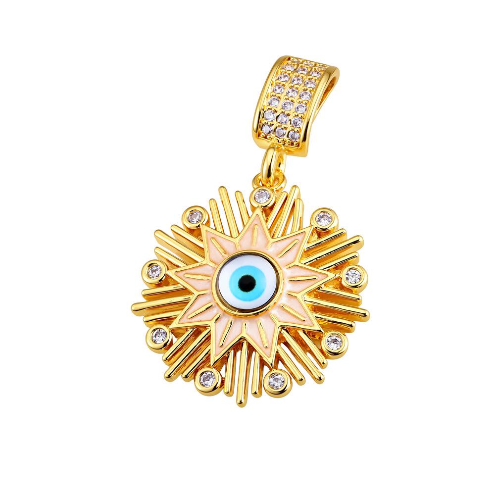 18K Gold Plated Devil's Eye Heart & Star Pendant Necklace