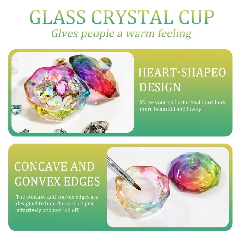Nails Art Glass Acrylic Dappen Dish Nail Crystal Bowl Nail Liquids Crystal Cup Nail Design Tool Crystal Glass Dish