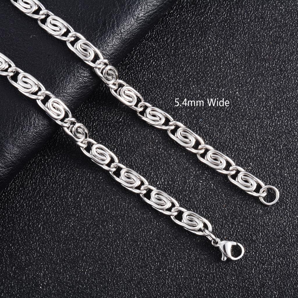 Stainless Steel Long Paperclip Necklace Twisted Neck Chain for Women Ladies Men Silver Metal Choker Jewelry Gift