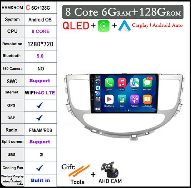 For Hyundai Rohens Genesis 2008-2013 GPS Navi WiFi Android 14 Intelligent System Car Video Multimedia Player GPS DSP Stereo