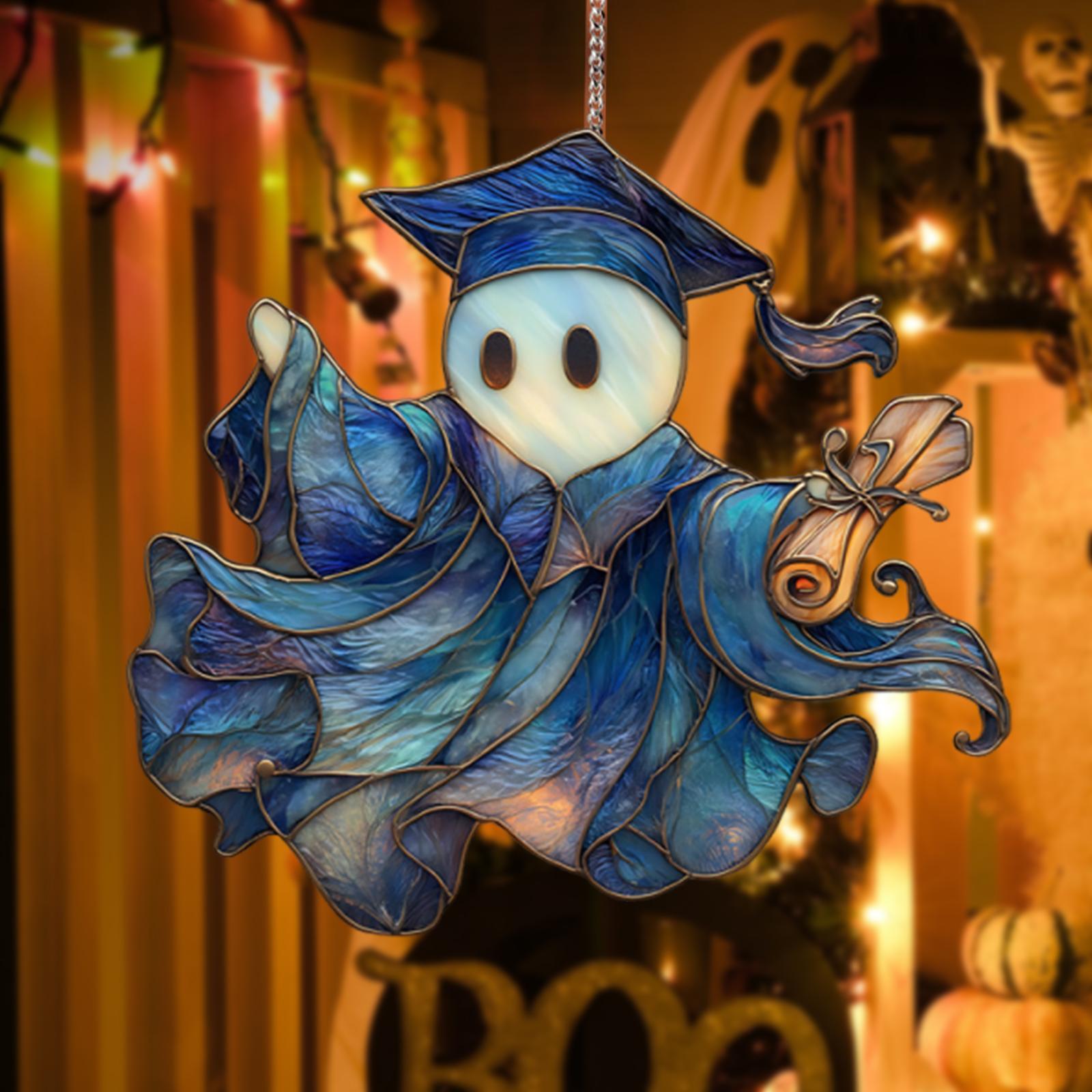 

Halloween Ghost Door Hanging Sign 2D Cartoon Trick or Treat Haunted Party Plaque for Home Party Supplies Indoor Yard Outdoor