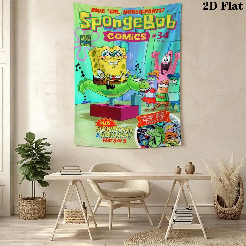 Spongebob Comics Ride 'Em Horsiepants Bedding 1 Duvet Cover 2 Pillowcase Without Core Bedding Set Soft And Comfortable
