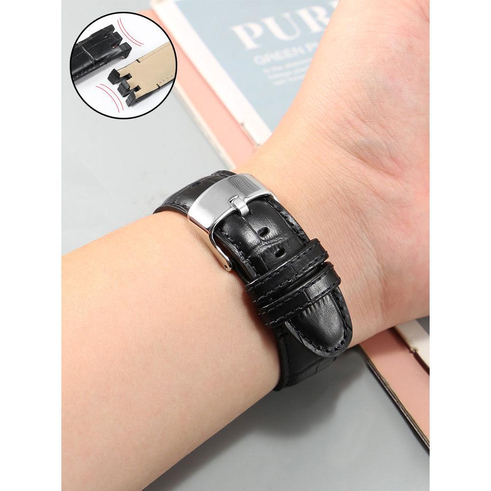 Dla Swatch Pasek do zegarka ze skóry naturalnej Męski Yrs403 412 402G Wodoodporny Odporny na pot Zakrzywione wycięcie Pasek do zegarka 21mm