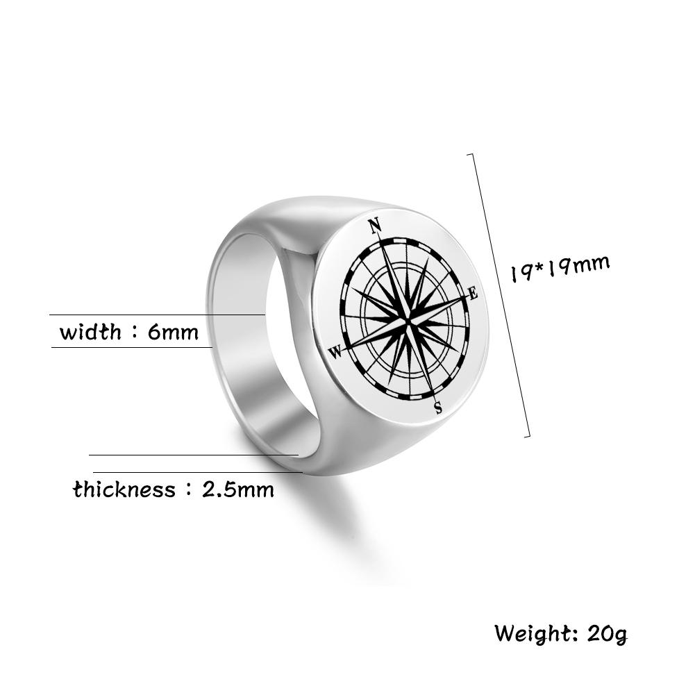 Punk Compass World Map Men Rings Stainless Steel Pirate Sailor Amulet Ring Hip Hop Vintage Party Jewelry Creativity Gift