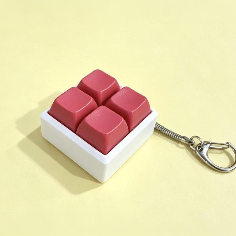 Mini 4 Keys Mechanical Keyboard Fidget Keychain Satisfying Click Sound Unique Gift for Keyboard Enthusiasts Friends