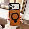 Bracket For  Phone Case For For Iphone 17 Air 16 15 14 Plus 13 12 11 Pro Max Matte Leather Magnetic Stand Bumper Cover