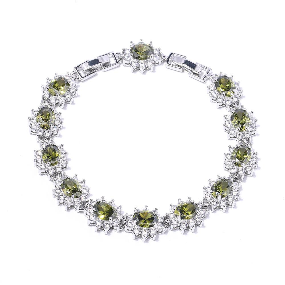 Womens Light Luxury Womens Colored Zircon Bracelet Explosions In Europe and The United States Colorful Bracelet.