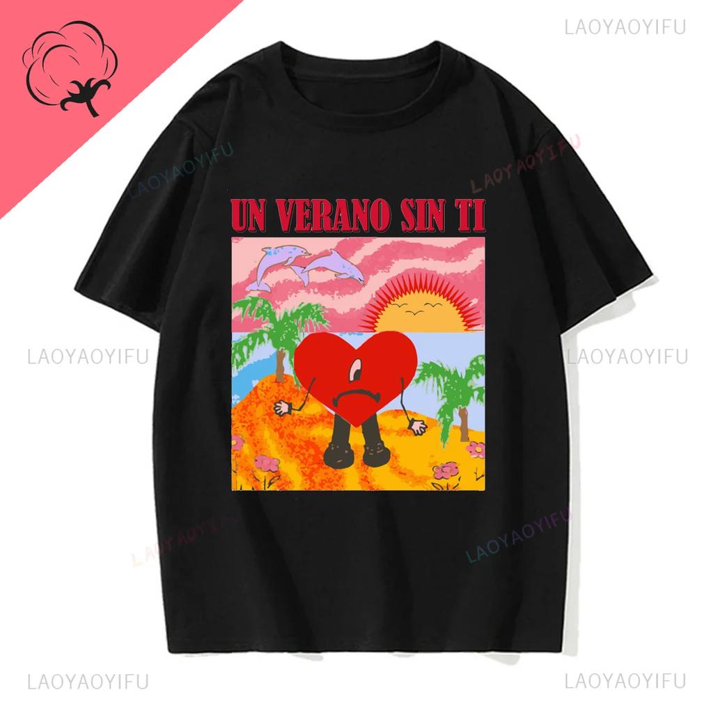 Un Verano Sin Ti Bad Bunny Tu No Eresyythkg Printed Pure Breathable and Summer Shortsleev Casual Oneck Comfortable Men Tshirt